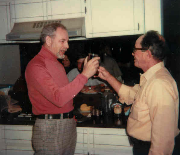 Shorty (right) celebrates his retirement from the Coast Survey in 1979.
