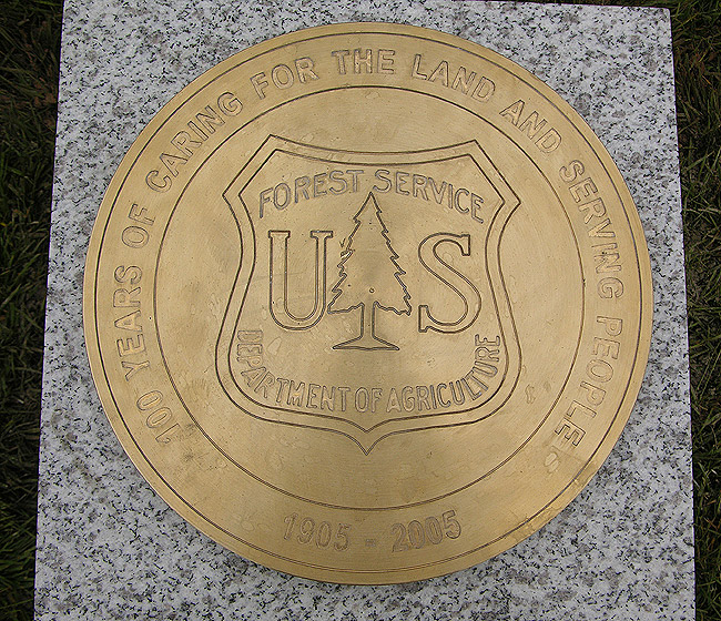 commemorative disk at the U.S. Forest Service's headquarters in Washington, DC