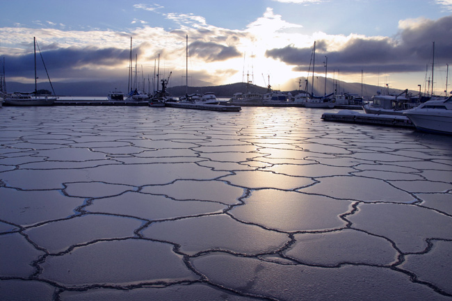 Winter shot of Auke Bay Harbor, AK, 2005.