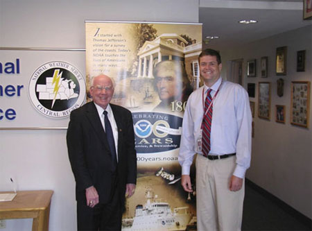 Congressman Ehlers and Daniel Cobb, Meteorologist-in-Charge