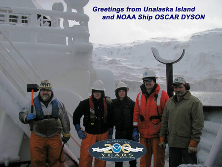 OSCAR DYSON preparing to anchor in Makushin Bay, Alaska.