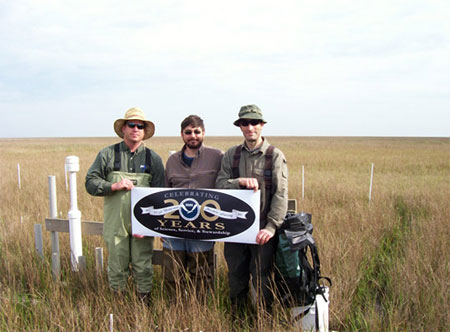 A field crew from the National Ocean Service's National Geodetic Survey