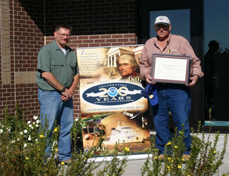 Cooperative Weather Observer Mr. Joe Alexander of Burris, Wyoming, received the John Campanius Holm Award