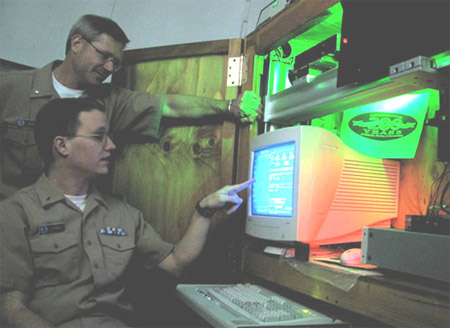 Lieutenant, Junior Grade Andrew P. Seaman and Commander John J. Adler at the Global Monitoring Division