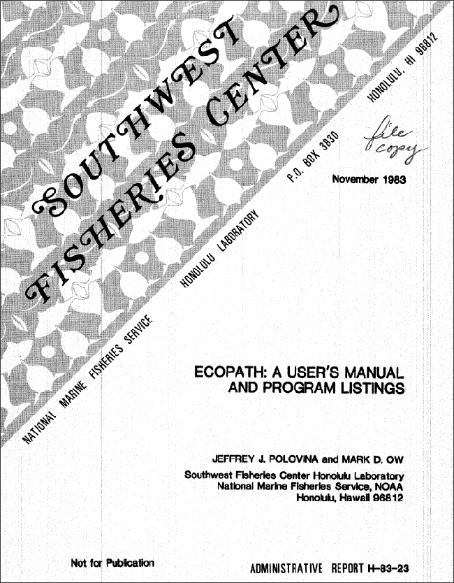  User's manual for the original ECOPATH model