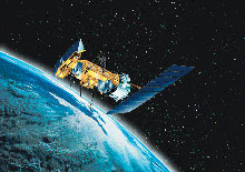 An artist's rendition of a NOAA polar-orbiting satellite.