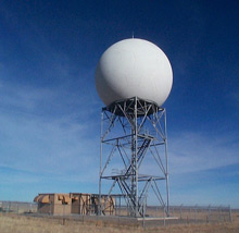 Protective domes like this house and protect Doppler radar equipment.