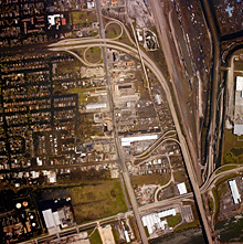 NOAA aerial image of Hurricane Katrina’s devastation in New Orleans.