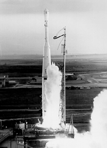 TIROS I blasts off aboard a Thor-Able rocket on April 1, 1960, from  Florida. 