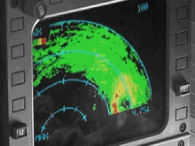 Radar scope showing eye and eyewall during Hurricane Katrina
