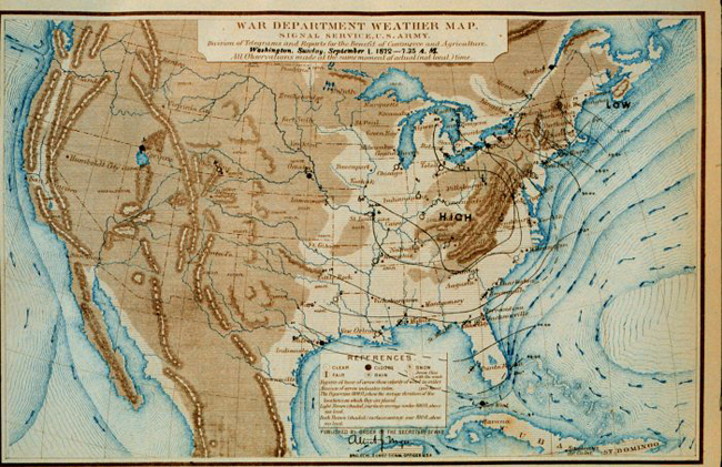 Signal Service weather map from September 1, 1872