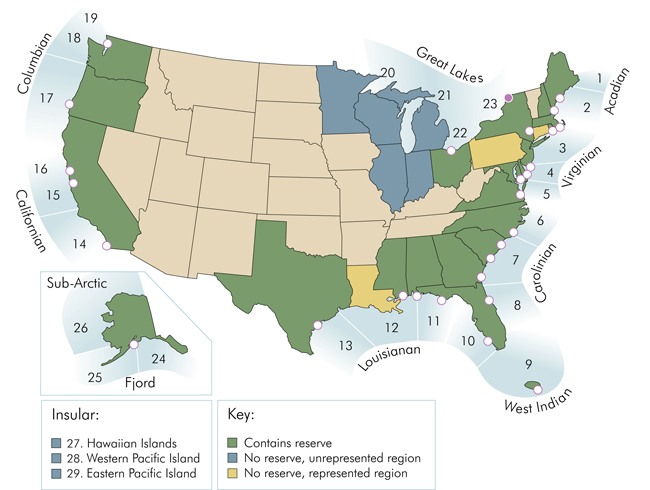 Map identifies 29 biogeographic regions in the U.S.