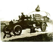 The advent of the motor truck put many horses and wagons out of work.
