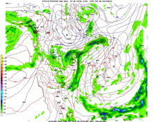 A 48-hour  forecast from NCEP’s North American Mesoscale (NAM) model