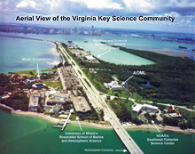 Aerial view of NOAA AOML Facilities on Virginia Key