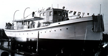 Launching of the Coast and Geodetic Survey ship E. LESTER JONES in 1940.