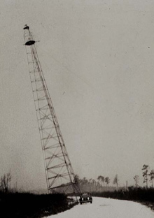 A Bilby Tower with a poor foundation in North   Carolina in 1935