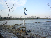 NOAA tide station in foreground of Fort   McHenry wetlands