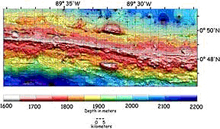 This is a multi-beam bathymetric map of the area investigated during the 2002 expedition.