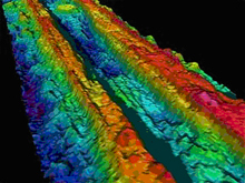 Galapagos ridge bathymetric map was created using the EM-300 multi-beam sonar.