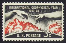  A stamp released by the United States during the 1957-1958 International Geophysical Year. 