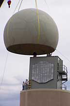 SPY-1A antenna and radome being installed