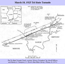 shows the path of the Tri-State tornado