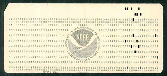 NOAA computer punch card