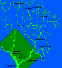 Map of the Anacostia River watershed