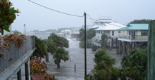 Storm surge flooding at Horseshoe  Beach, Florida