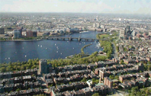The Charles River flows for 80 miles through 23 towns and cities before discharging into Boston Harbor