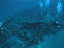 the USS Monitor lies 230 feet below the ocean surface