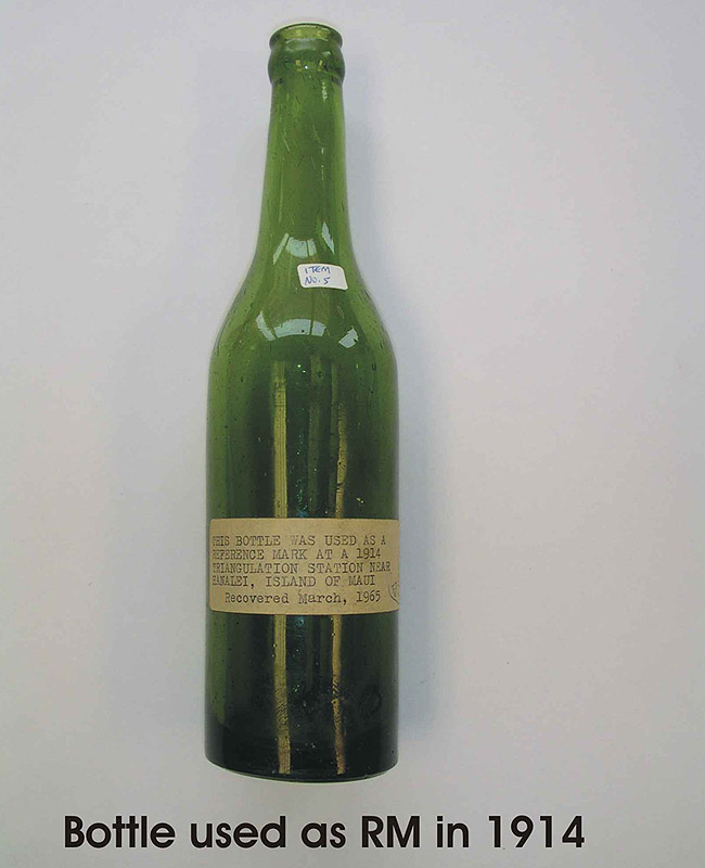 bottle used as an underground reference mark in 1914