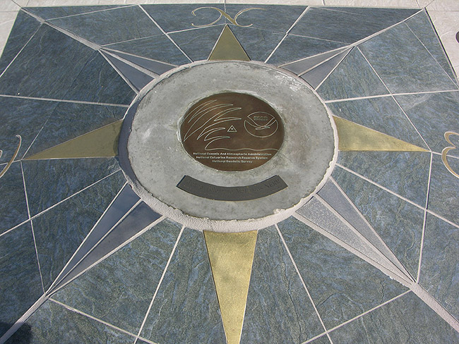 commemorative disk at the Guana Tolomato Matanzas National Estuarine Research Reserve Environmental Education Center in Ponte Vedra Beach, Florida