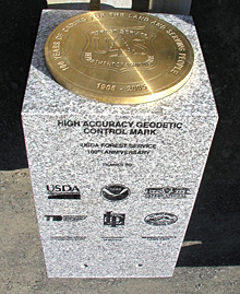 the commemorative disk at the U.S. Forest Service's headquarters in Washington, DC