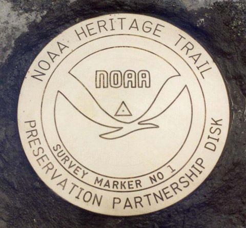 the first Preservation Partnership disk on the NOAA Heritage Trail in Calais, Maine