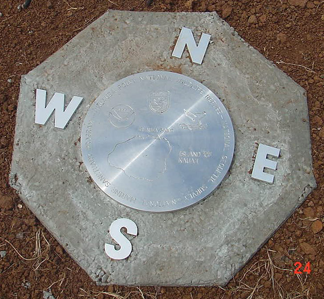 commemorative disk set in Futiga Village, American Samoa in April 2006
