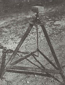 An early version of the metal taping tripod