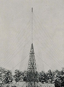 The inner tower in this photo had an observing
								height of 120 feet and the outer tower's signal height was 275 feet.