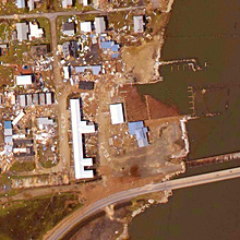 NOAA image of Pascagoula, Mississippi, taken on Aug. 30, 2005