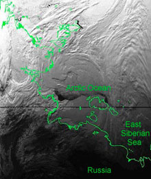 This image was colllected from the NOAA 18 AVHRR Instrument.