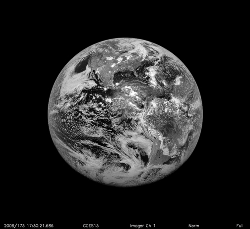 Earth From Space: First Image Captured from the GOES-13 Spacecraft