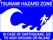 Tsunami Hazard Zone sign
