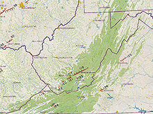 1974 tornado map of Virginia