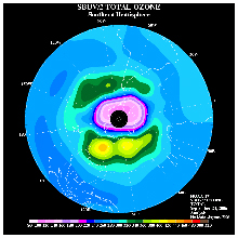 Ozone map of the Southern Hemisphere